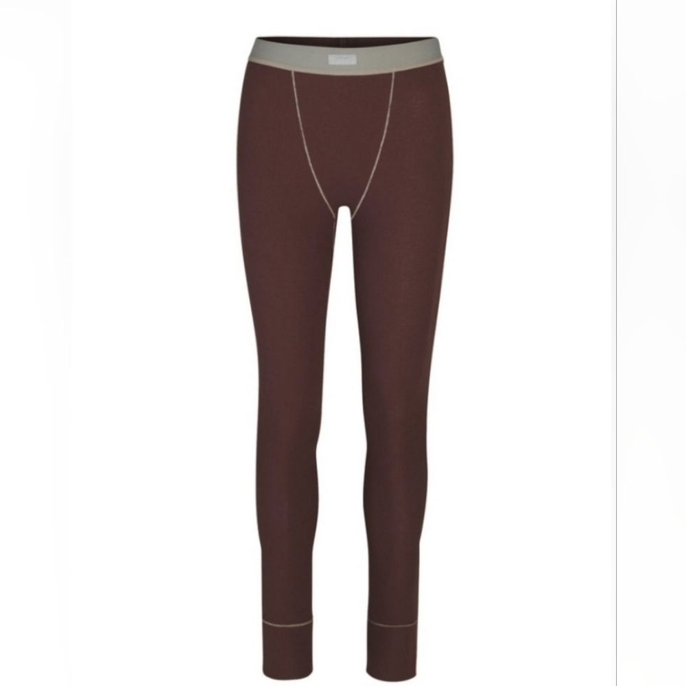 ISO SKIMS Cotton Rib Leggings in Chocolate